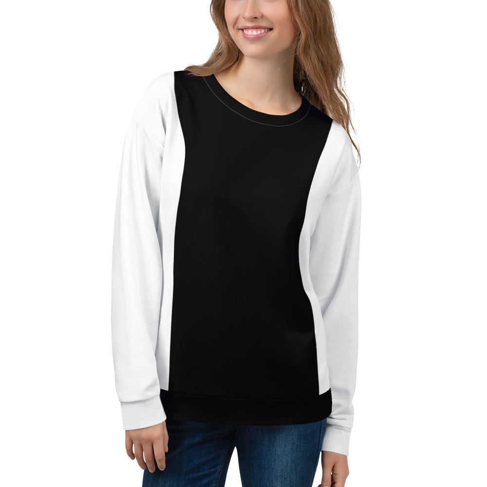 SW008-  BLACK WHITE PRINT FOR UNISEX SWEATSHIRT PRINTFUL TEMPLATE FILE