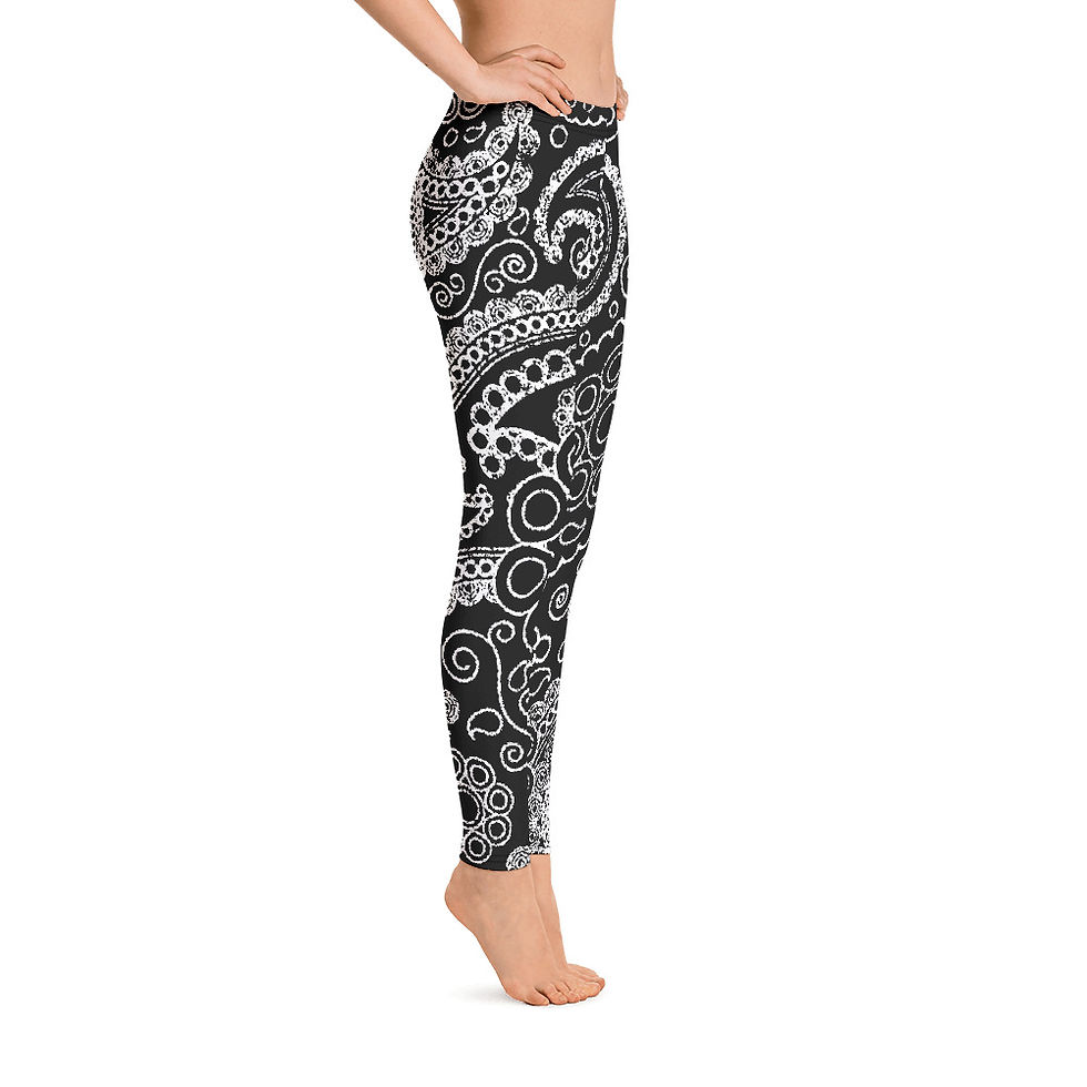 Thumbnail: L510 - MANDALA BLACK LEGGINGS READY DESIGN PRINTFUL TEMPLATE FILE