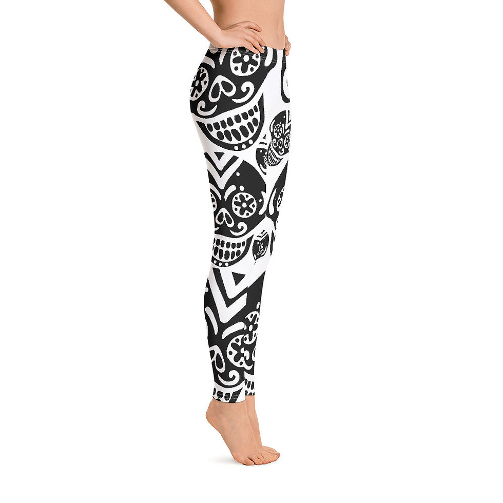 Thumbnail: L329 - SKULL WHITE LEGGINGS PRINTFUL TEMPLATE FILE