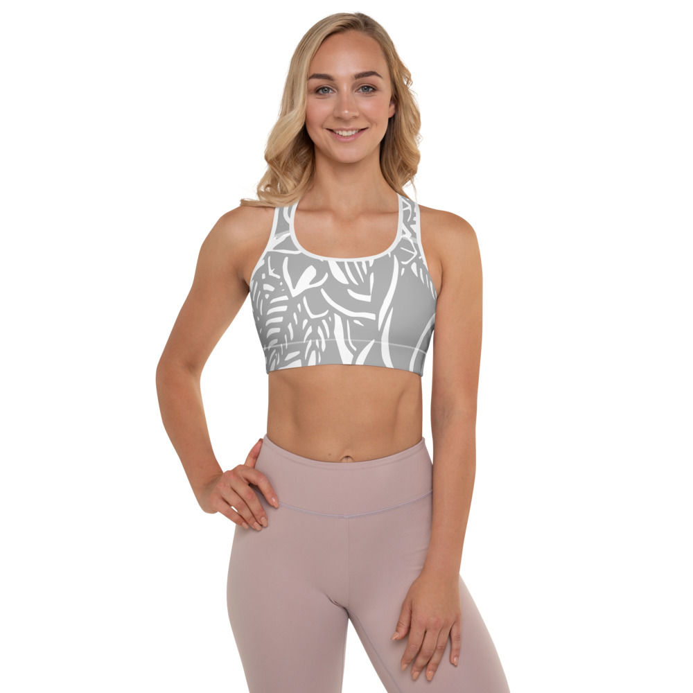 SB51 - FLORAL GREY SPORTS BRA PRINTFUL TEMPLATE FILE