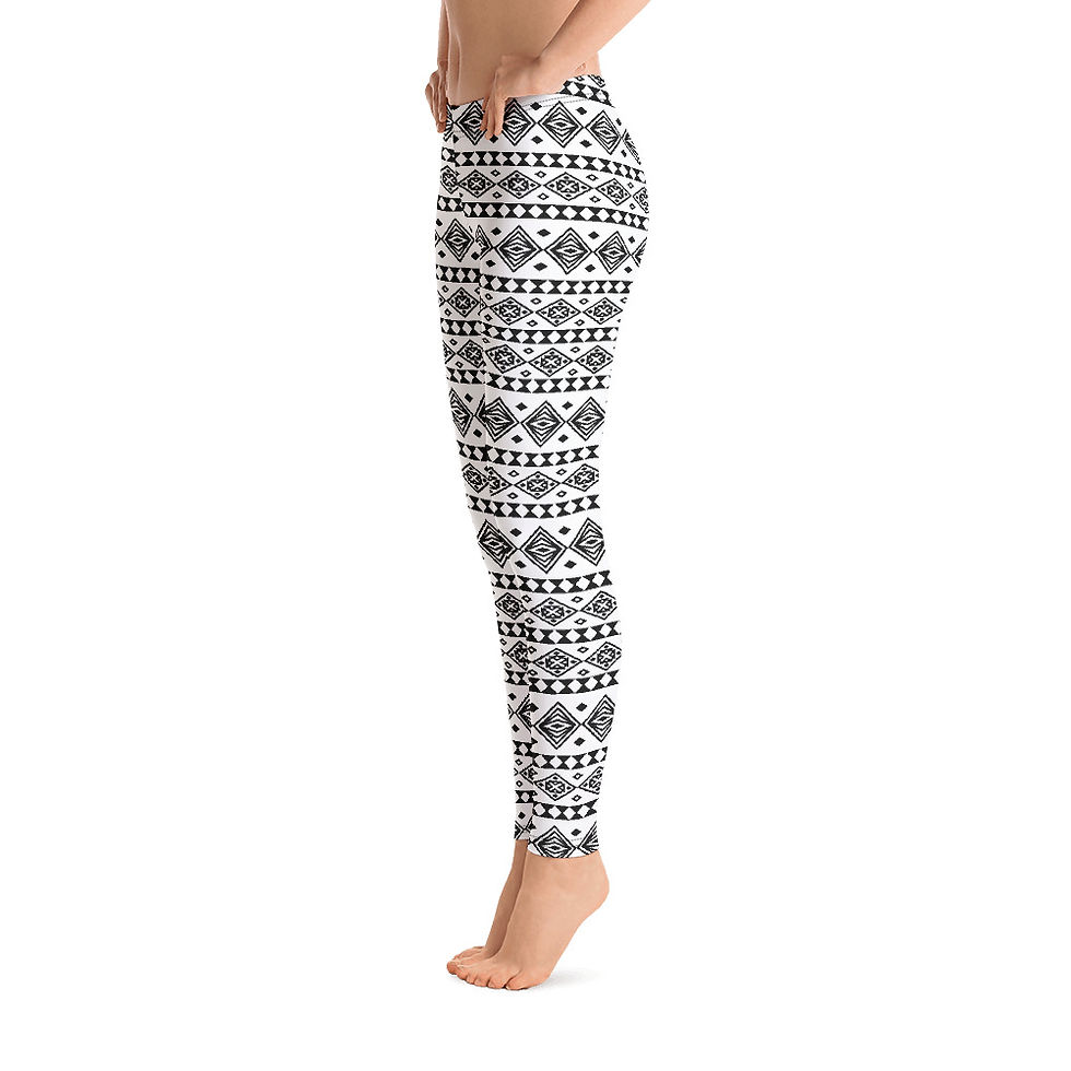 L525 - TRIBAL ART WHITE LEGGINGS READY DESIGN PRINTFUL TEMPLATE FILE
