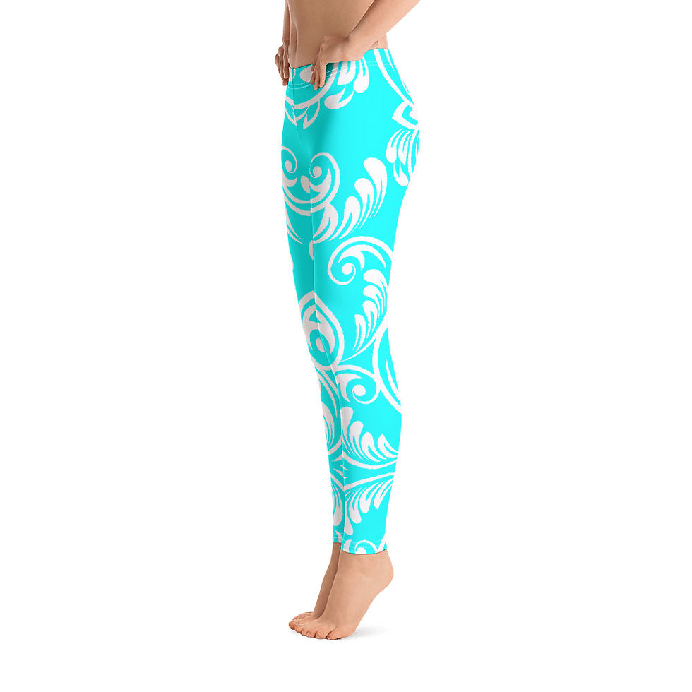 L485 - LEAF PATTERN BLUE LEGGINGS READY DESIGN PRINTFUL TEMPLATE FILE