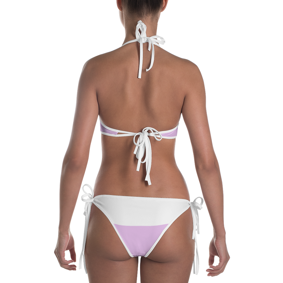 الصورة المصغرة: N1 - PRE MADE READY WHITE PURPLE BIKINI SET DESIGN PRINTFUL TEMPLATE FILE