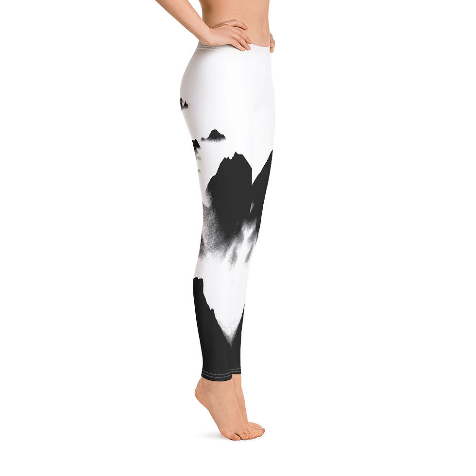 الصورة المصغرة: L454 - MOUNTAINS BLACK LEGGINGS READY DESIGN PRINTFUL TEMPLATE FILE