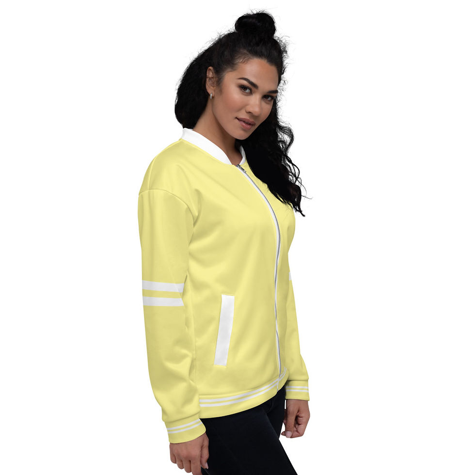Thumbnail: BJ017-  TWO STRIPE YELLOW PRINT FOR UNISEX BOMBER JACKET PRINTFUL TEMPLATE FILE