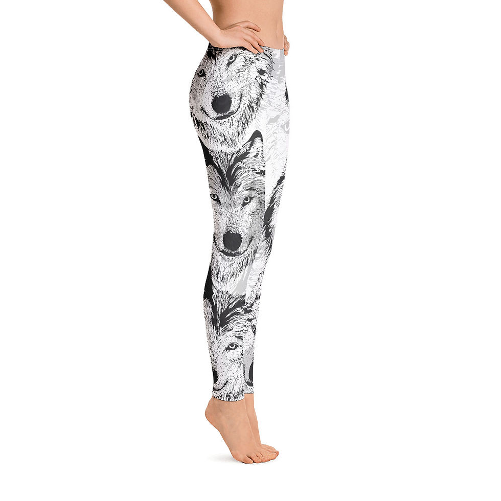 Thumbnail: L389 - WOLF WHITE LEGGINGS PRINTFUL TEMPLATE FILE