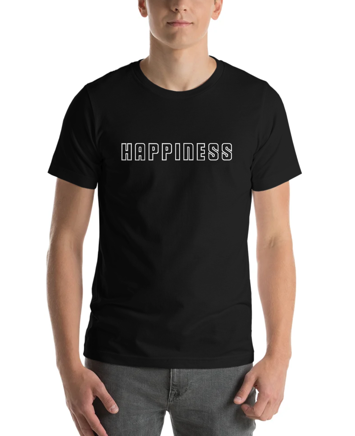 T002 - PREMADE HAPPINESS TYPO ALL OVER UNISEX TSHIRT PRINTFUL TEMPLATE FILE