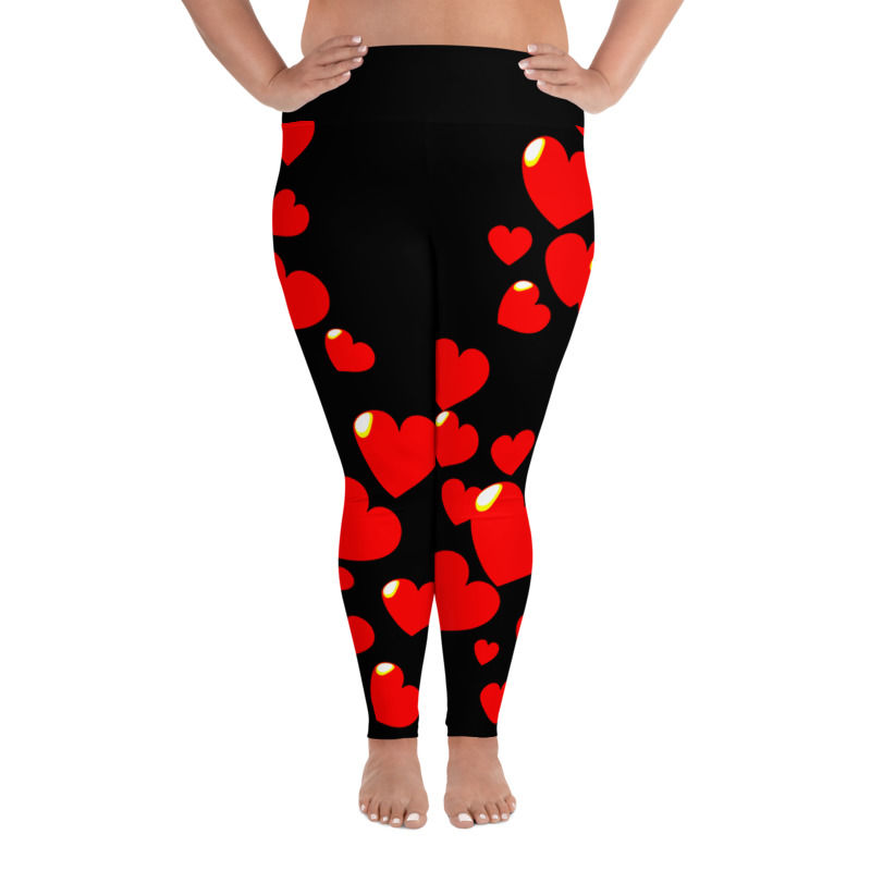 Thumbnail: PS040- RED HEARTS PRINT FOR PLUS SIZE LEGGINGS TEMPLATE FILE