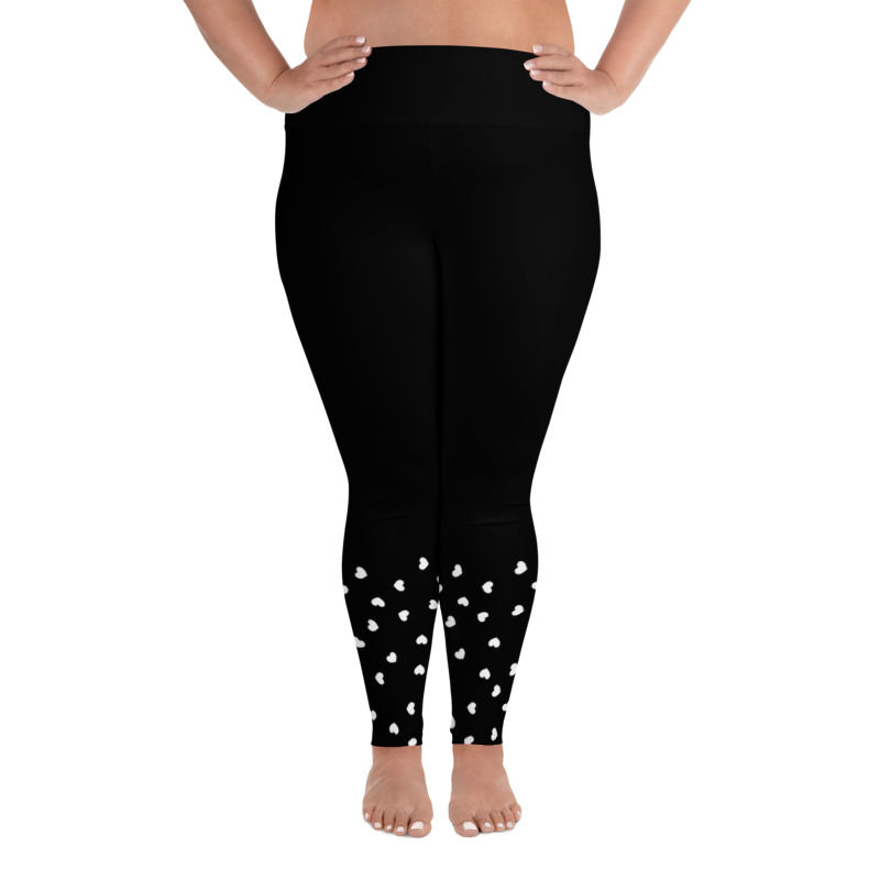 Thumbnail: PS015- WHITE HEARTS PRINT FOR PLUS SIZE LEGGINGS PRINTFUL TEMPLATE FILE