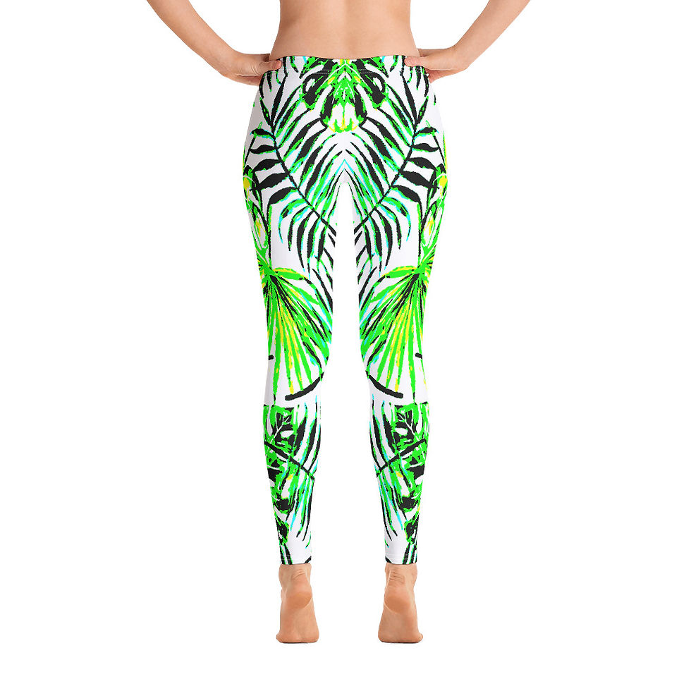 Thumbnail: J471 - PALM LEAFS DESIGN ALL OVER PRINT LEGGINGS PRINTFUL TEMPLATE FILE
