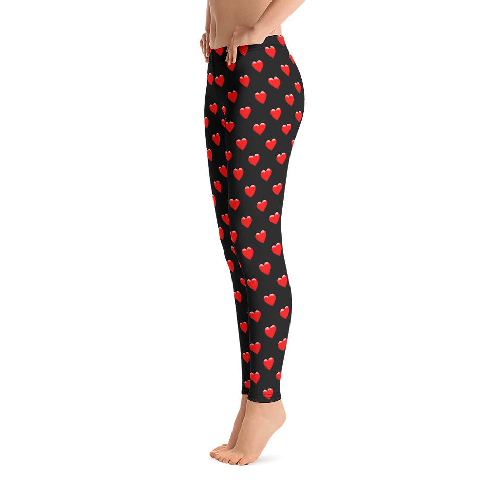 L156 - PRE MADE READY HEART DESIGN ALL OVER LEGGINGS PRINTFUL TEMPLATE