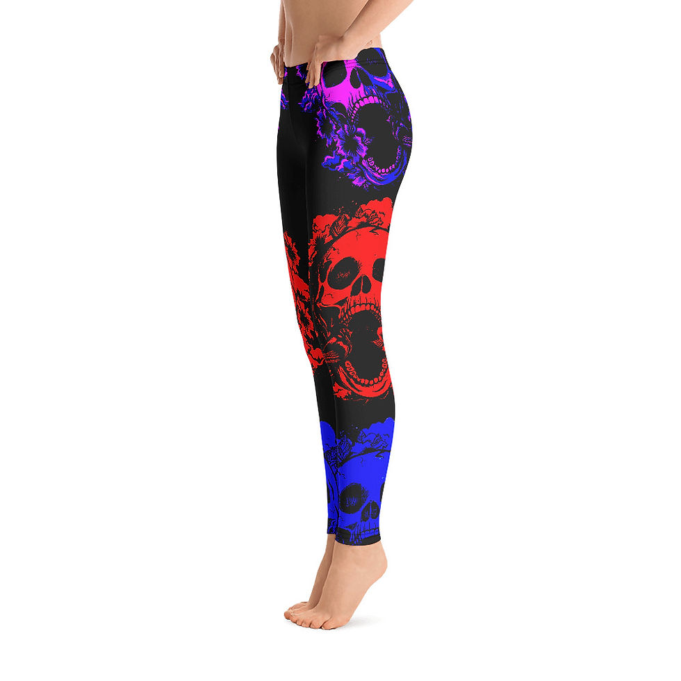 J507 - SUGAR SKULL COLORFUL ALL OVER PRINT LEGGINGS PRINTFUL TEMPLATE FILE
