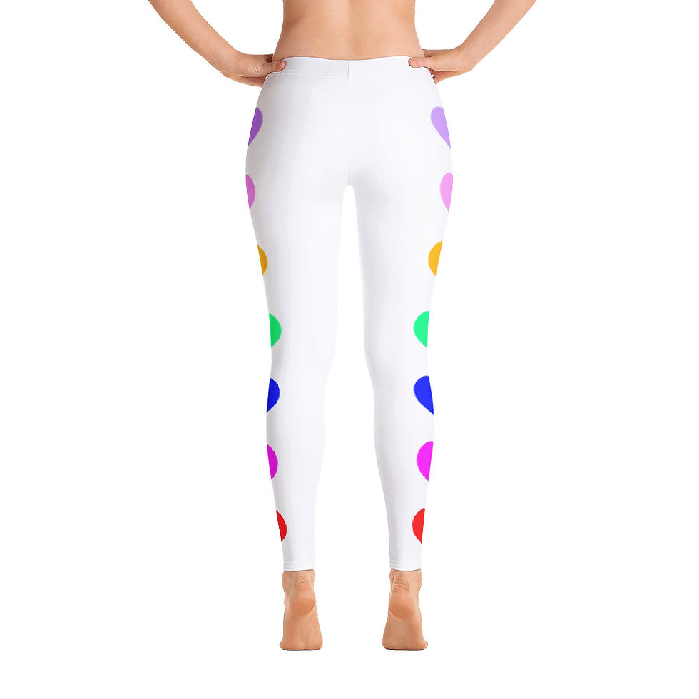 Thumbnail: L275 - RAINBOW COLOR HEART VALENTINE WHITE LEGGINGS PRINTFUL TEMPLATE FILE