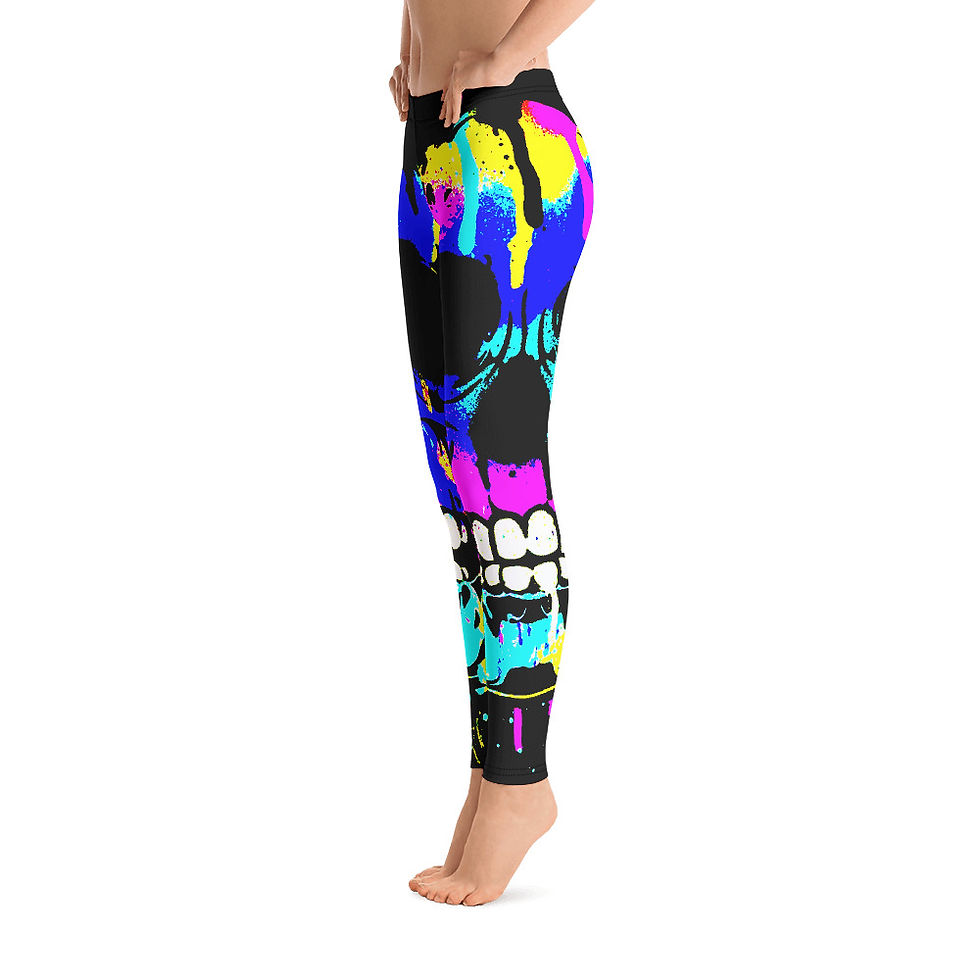 L551 - COLORFUL SKULL LEGGINGS READY DESIGN PRINTFUL TEMPLATE FILE