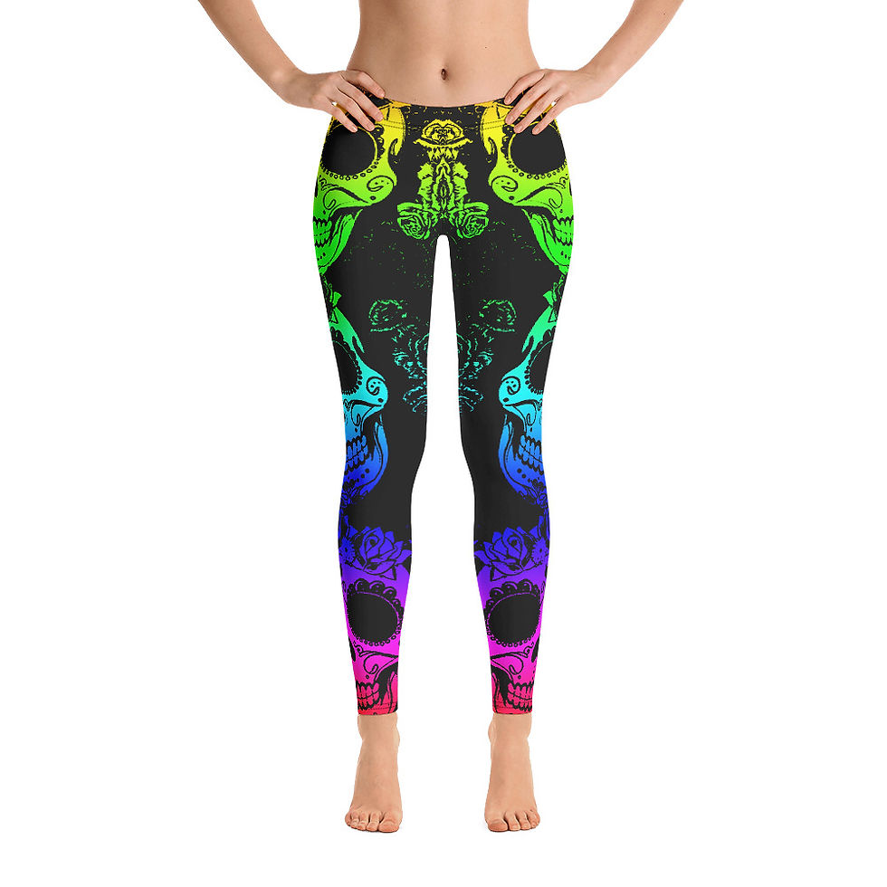 J523 - SKULLS COLORFUL ALL OVER PRINT LEGGINGS PRINTFUL TEMPLATE FILE