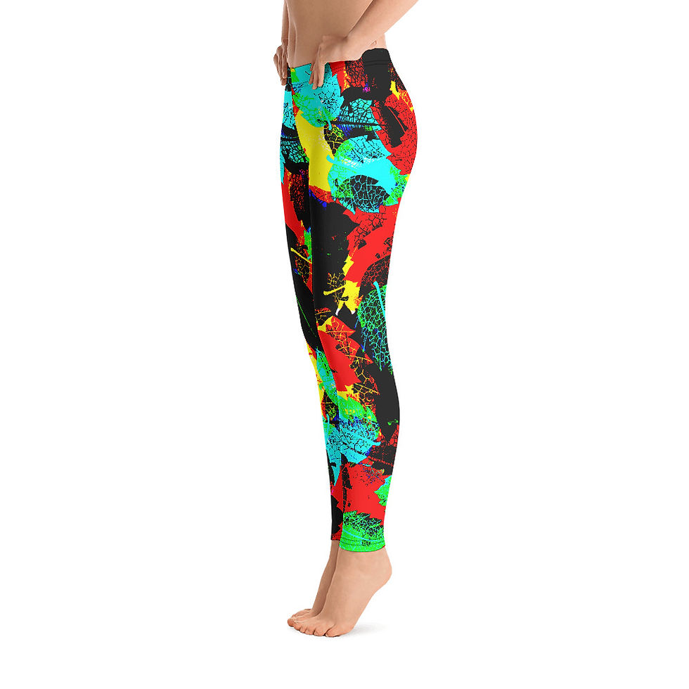 L598 - AUTUMN LEAVES ART ALL OVER PRINT LEGGINGS PRINTFUL TEMPLATE FILE