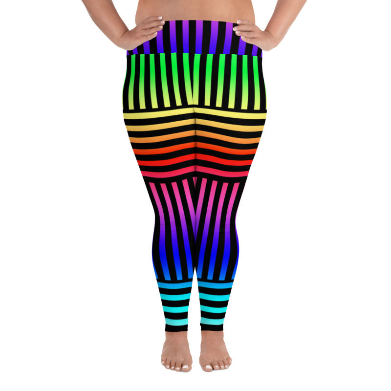 Thumbnail: PS028- COLORFUL STRIPES PRINT FOR PLUS SIZE LEGGINGS TEMPLATE FILE