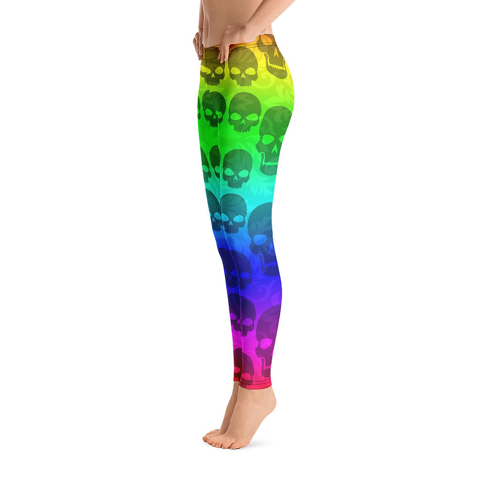 L588 - SKULLS COLORFUL LEGGINGS READY DESIGN PRINTFUL TEMPLATE FILE