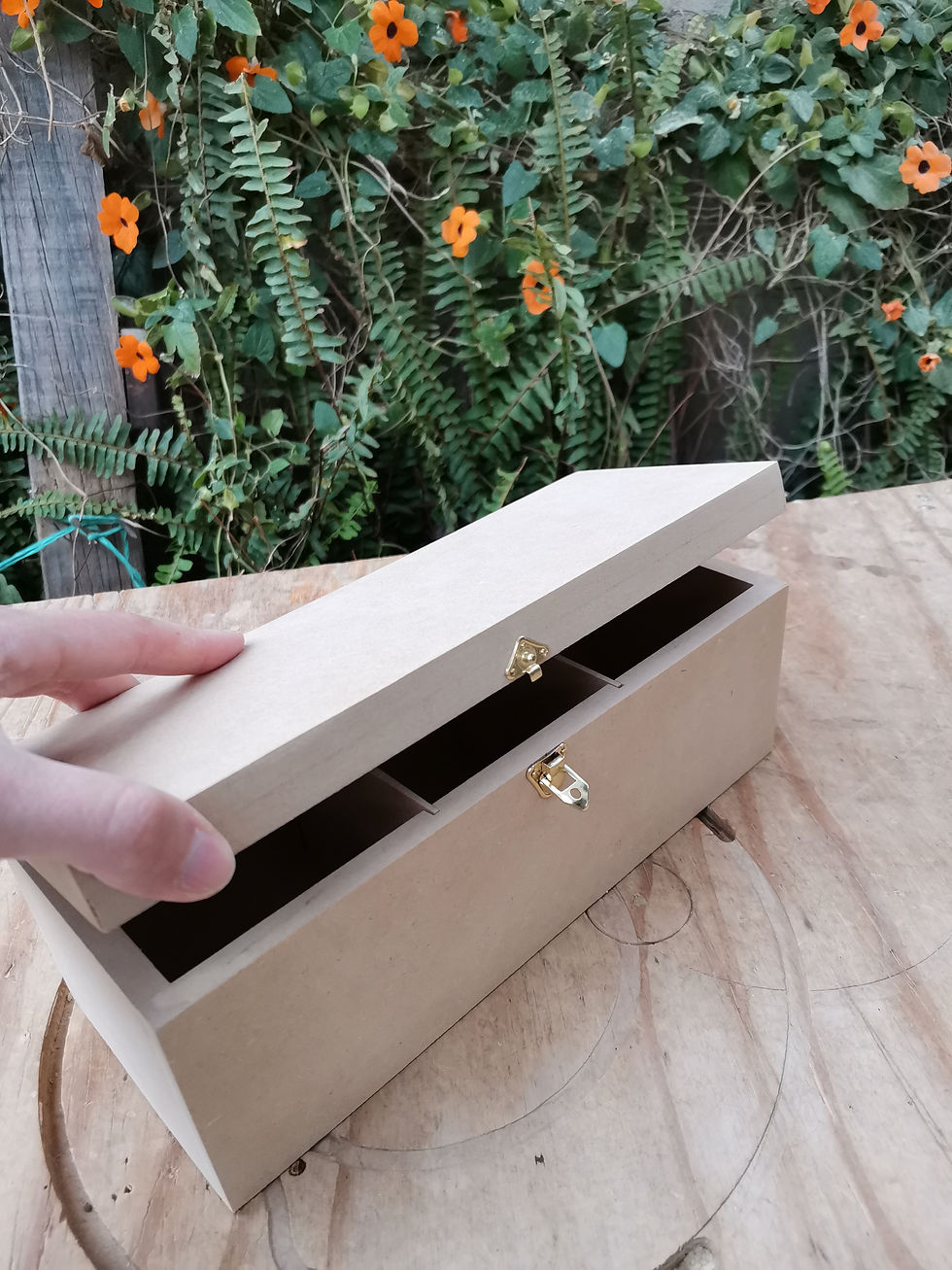 Miniatura: Caja MDF té 3 divisiones 