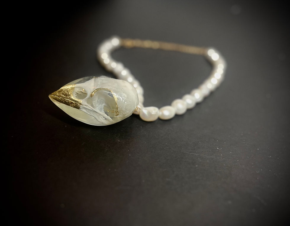 Thumbnail: Magpie Skull & Pearl Necklace