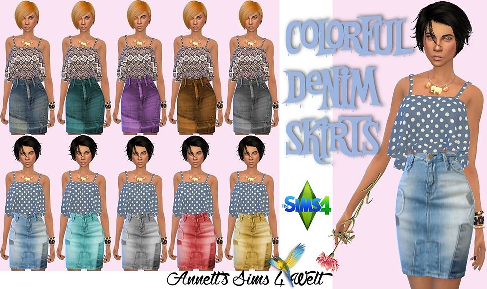 Colorful Denim Skirts