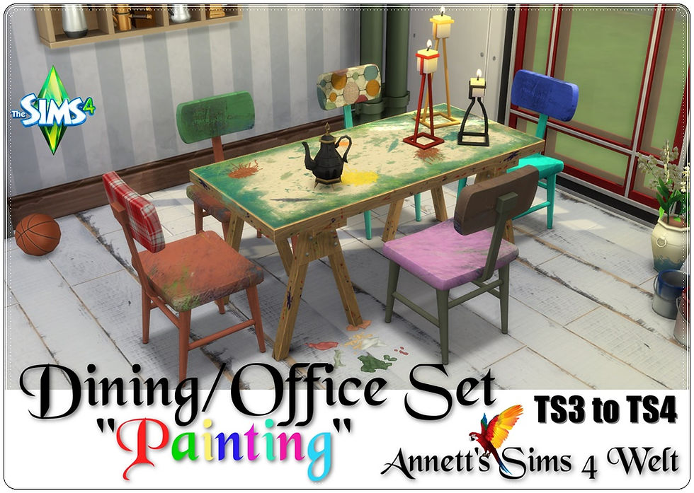 TS3 to TS4 Dining/Office Set "Painti