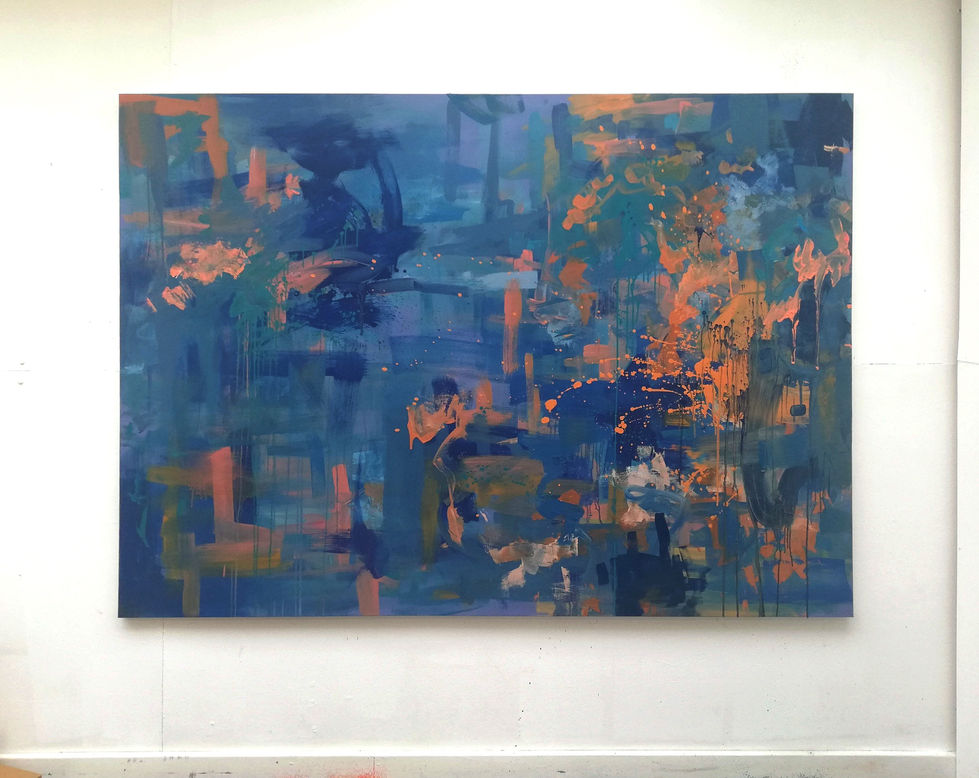 Splashing Lava, 
acrylic and oil paint on canvsa, 
180 x 200 cm
2022