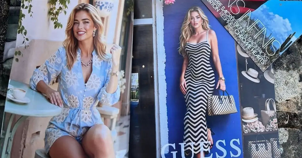 SERAPHINNE VALLORA: AI-generated model for Guess in Vogue August 2025 edition