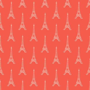 a seamless pattern of the eiffel tower on a red background