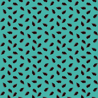 a pattern of black drops on a blue background