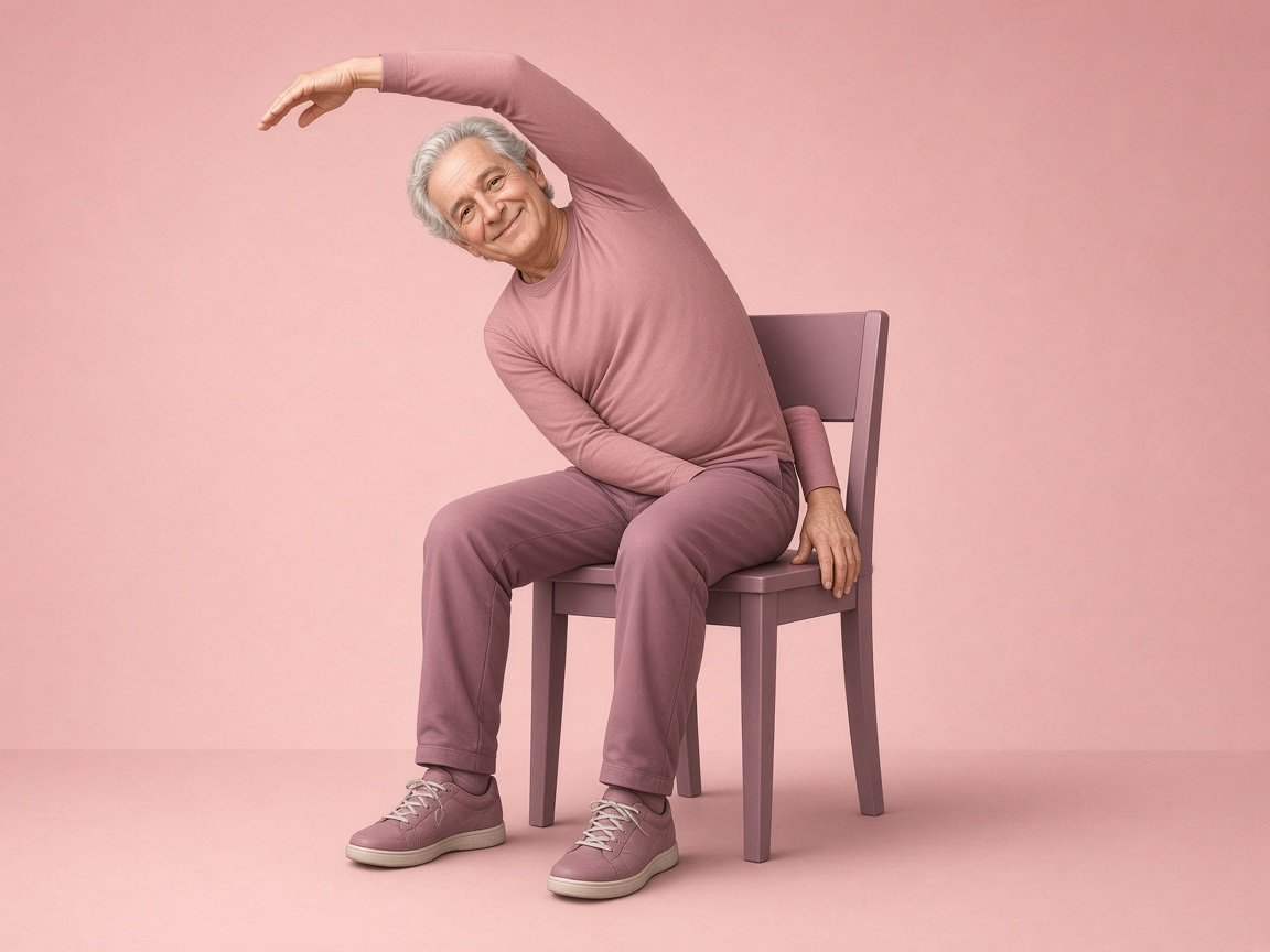 Seated Side Stretch chair yoga pose