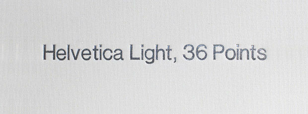 Helvetica Font Silver Stamping
