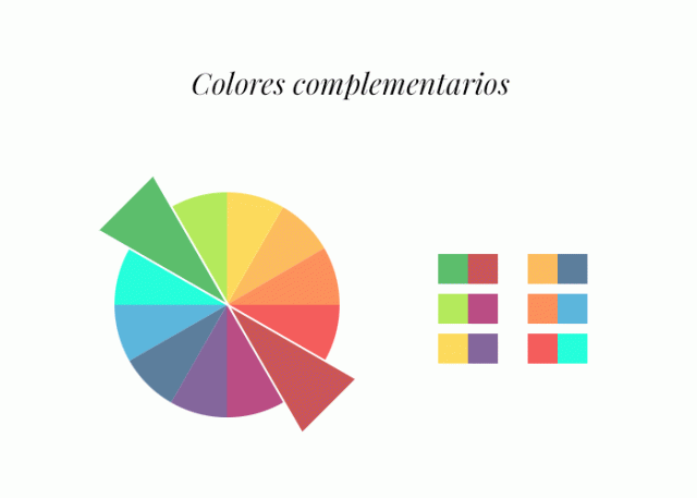 colores complementarios círculo cromático