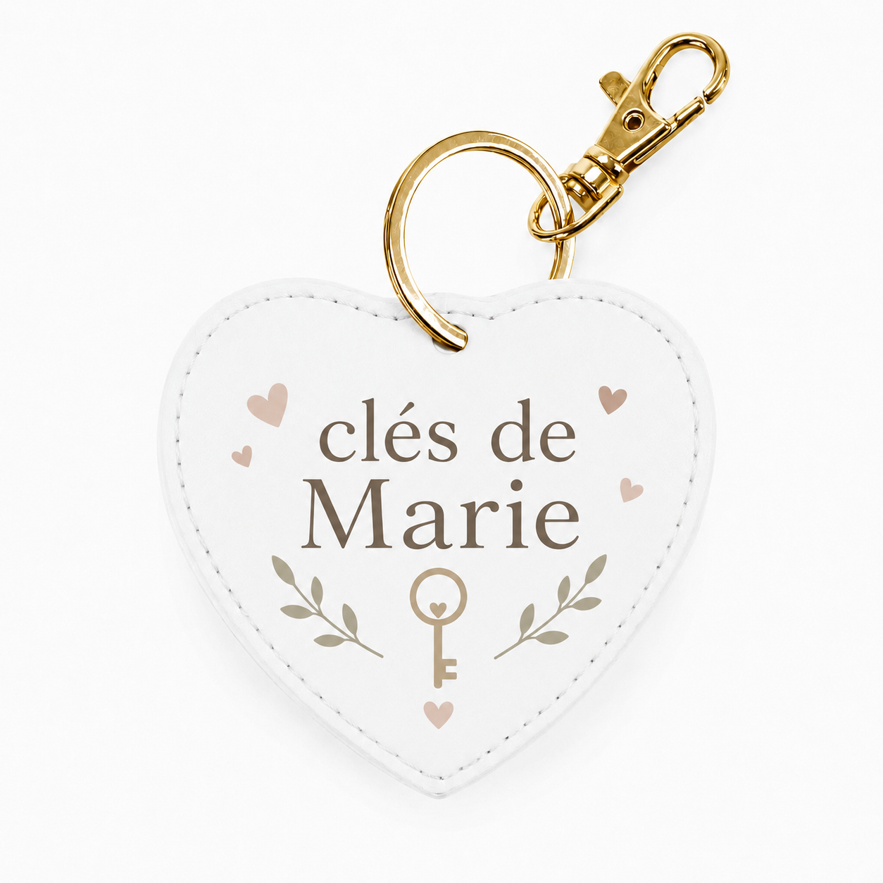 Porte clés cœur personnalisable  "Clés de + Prénom"