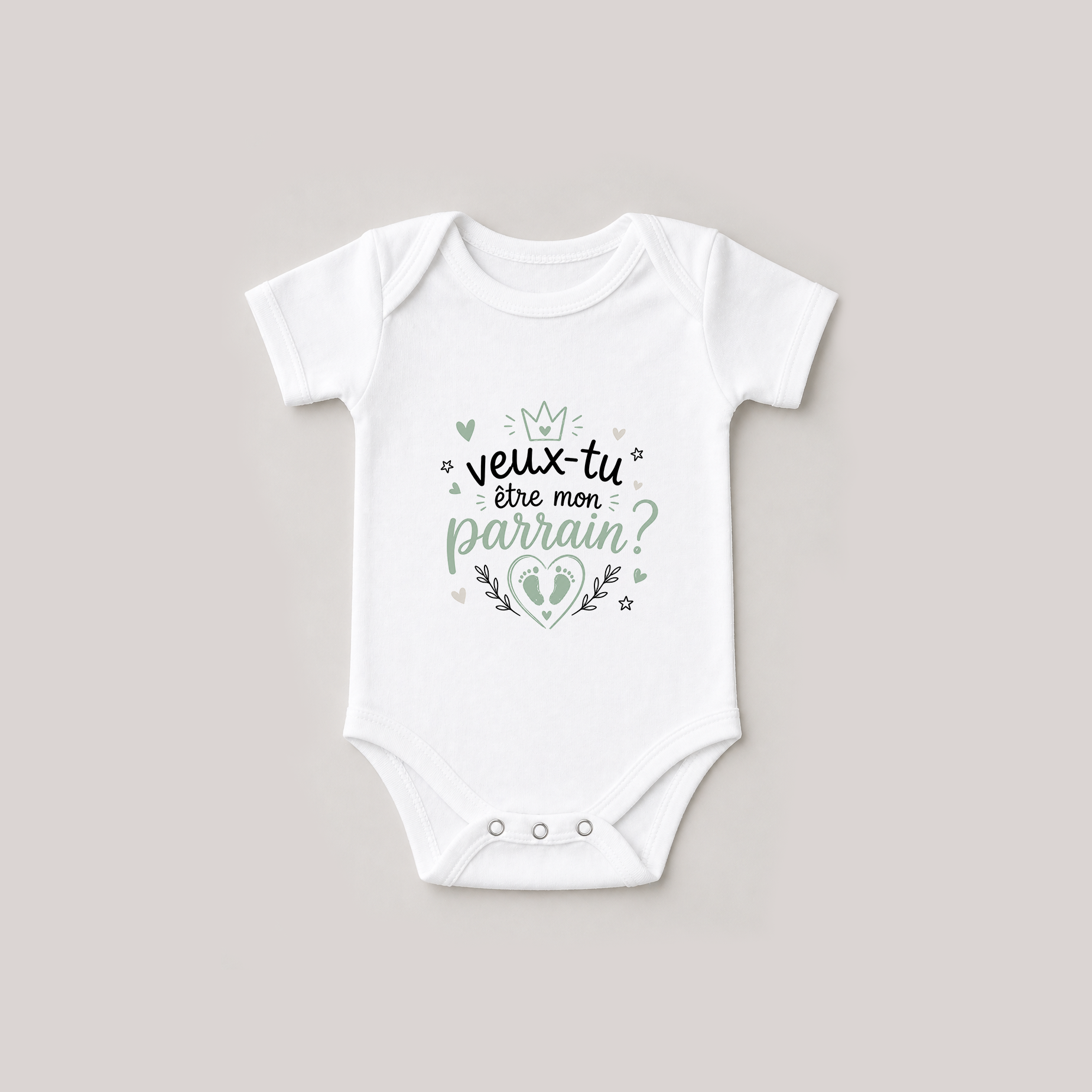 Body bébé blanc : Veux-tu être mon parrain?