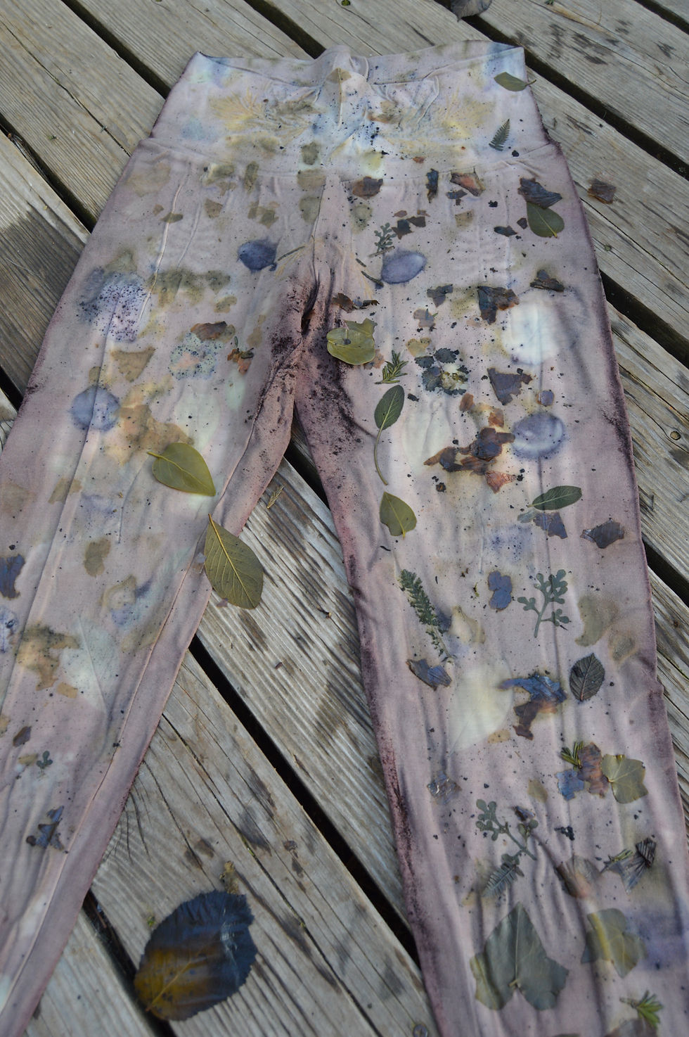 Thumbnail: One of a Kind Eco Print Herbal Dyed Leggings Large