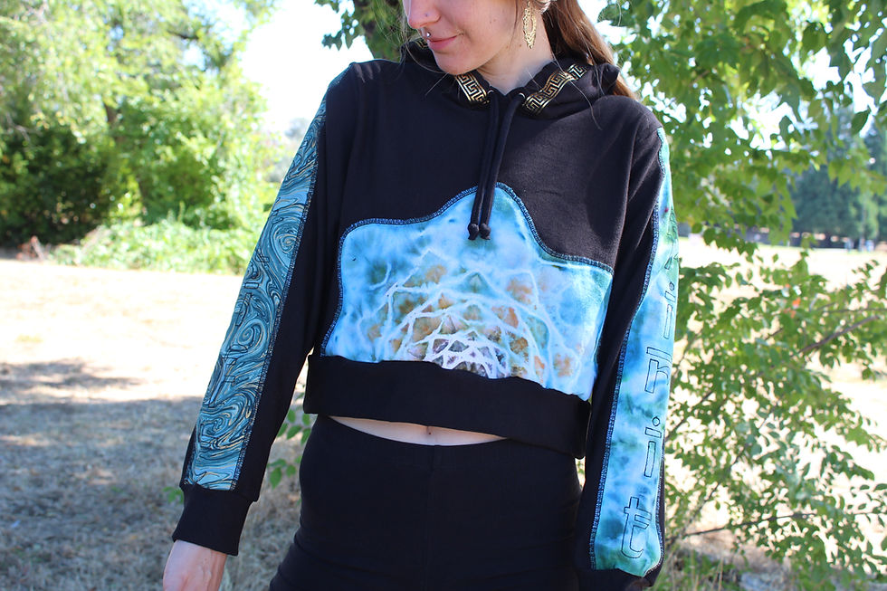 Thumbnail: UM x Living Spirit Dyes  Crop Hoodie | OOAK