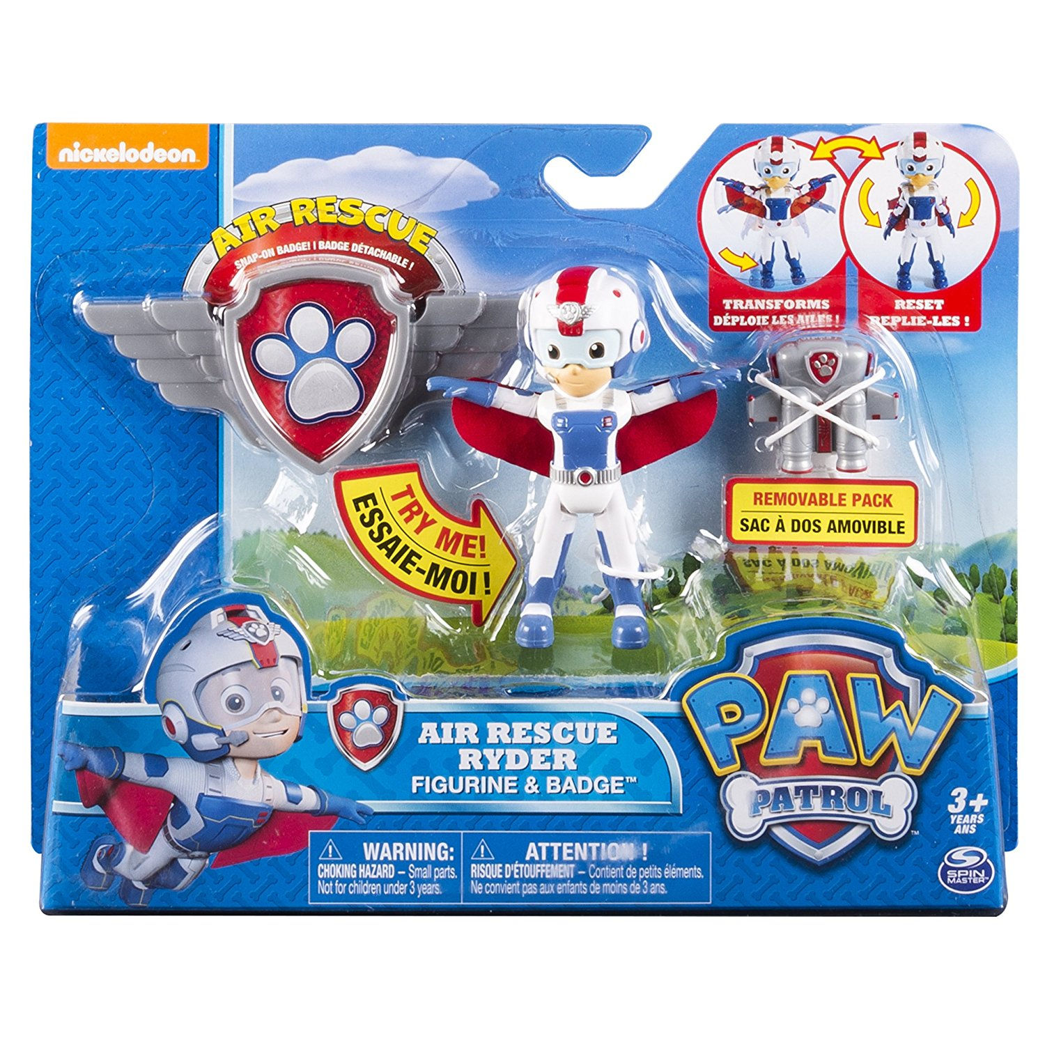 Paw Patrol - Air Rescue RYDER with removable Pack & Badge