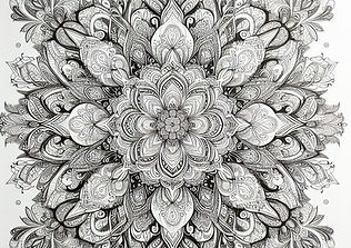 Сложна геометрична мандала за оцветяване с детайлни орнаменти и симетрични венчелистчета – безплатен антистрес шаблон за принтиране