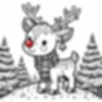 Коледна рисунка за оцветяване - еленче 