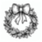 Рисунка за оцветяване коледен венец  с голяма панделка 