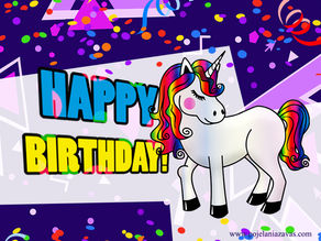 Free Birthday eCard for Kids - Unicorn