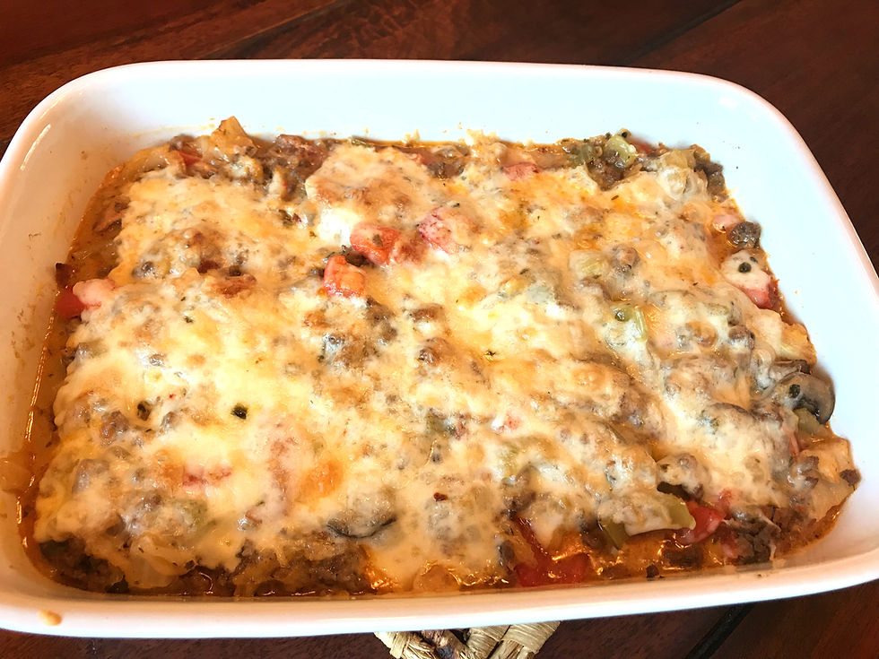 Keto Meal Prep Beef and Cabbage with bacon and cheese