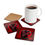 Thumbnail: Coaster Set of 4, Skull and Cloak with Red and Black Design, Cyan Lettering