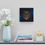 Thumbnail: Square Acrylic Wall Clock, Zodiac Sign Aquarius, Black, Blue and Gold Design