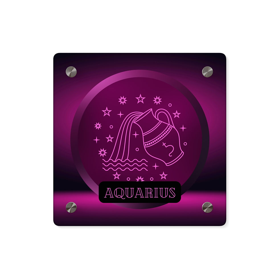Acrylic Wall Art Panel, Zodiac Sign Aquarius, Wall Decor