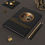 Thumbnail: Crystal Ball Hardcover Journal, Lined Pages, Black Texture with Goldenrod Accent
