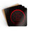 Thumbnail: Zodiac Sign Virgo, Corkwood Coaster Set of 4, Red and Black Design