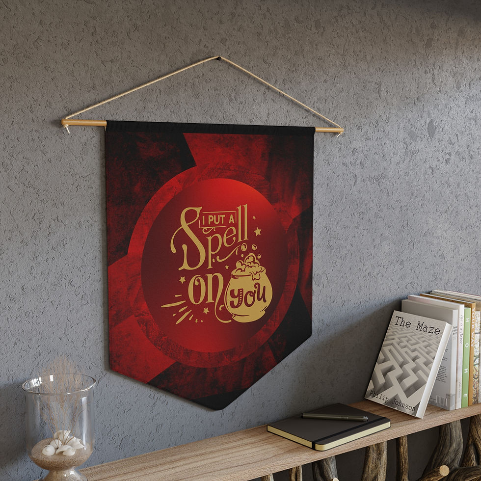 Pennant, I Put A Spell On You, Red and Black Wall Decor