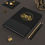 Thumbnail: Gold Motorcycle Hardcover Journal, Black with Black Texture Accent